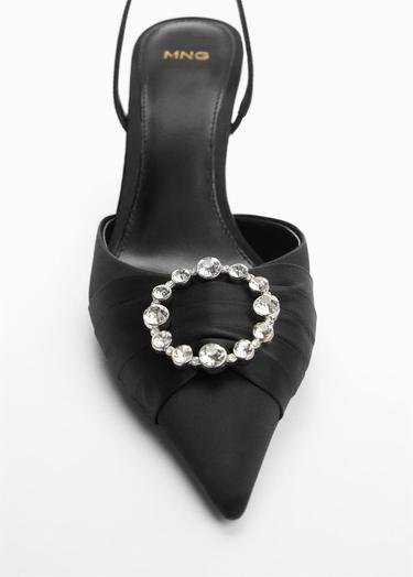  Mango Kadın Mücevher Topuklu Ayakkabı Siyah