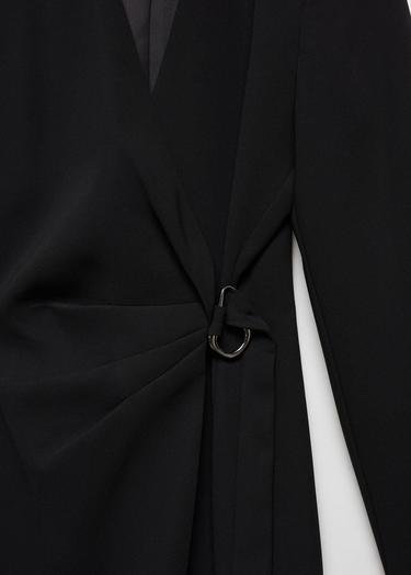  Mango Kadın Tokalı Anvelop Elbise Siyah