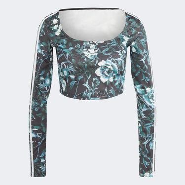  adidas All Over Flower Print Uzun Kollu Kadın Renkli T-Shirt