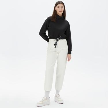  Calvin Klein Jeans Waist Drawcord Rollneck Kadın Siyah Sweatshirt