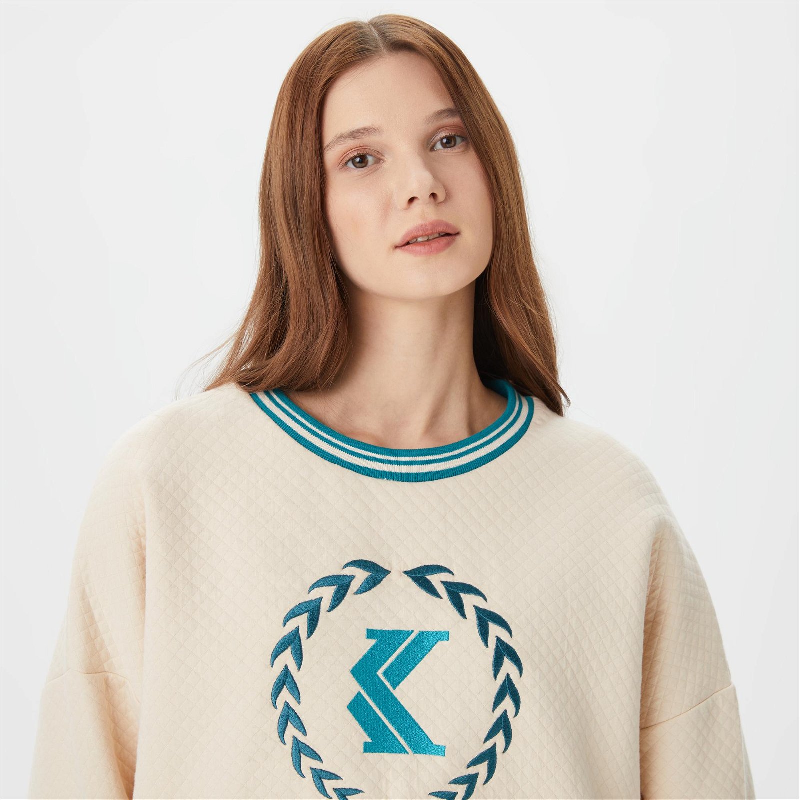 Karl Kani Signature Kadın Beyaz Sweatshirt
