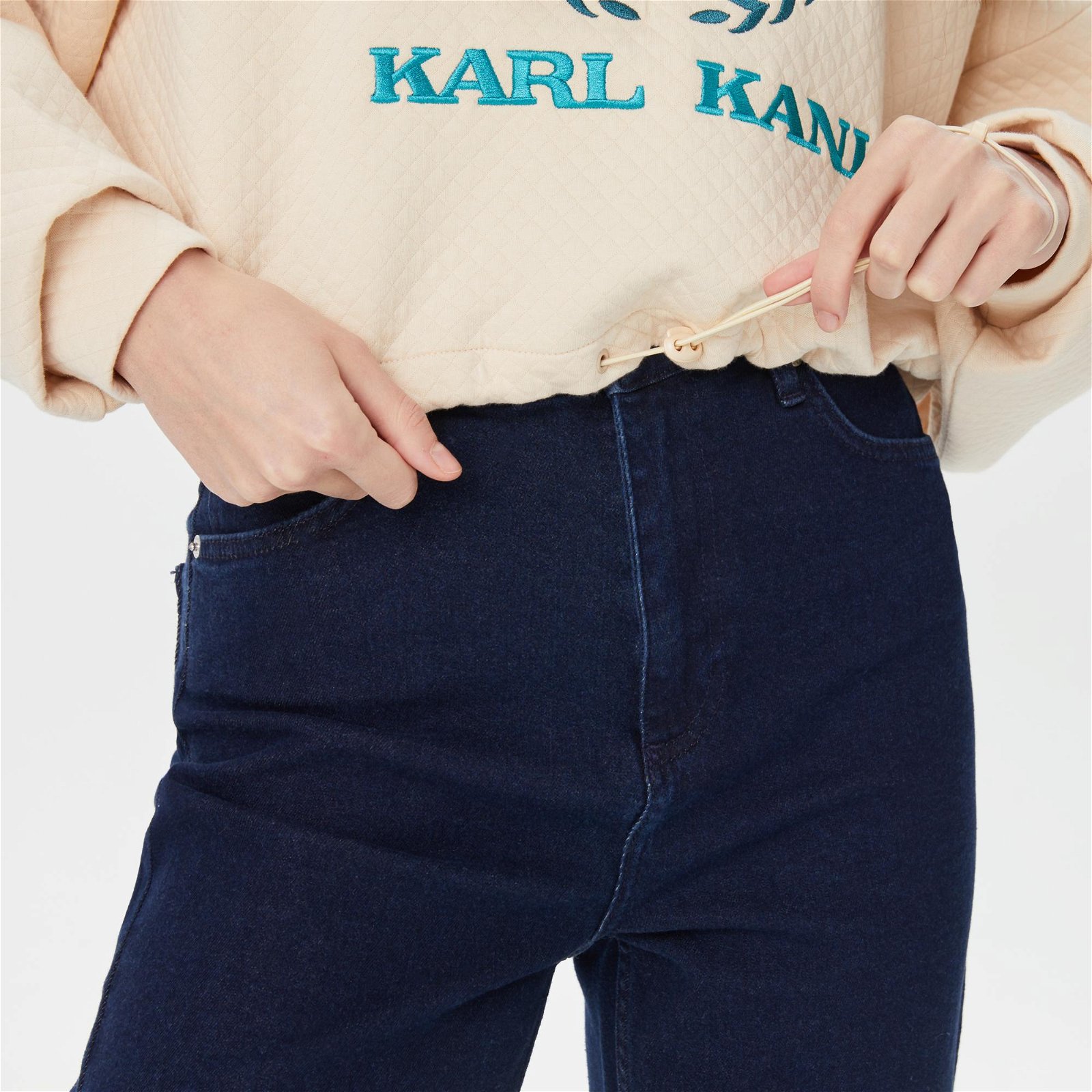 Karl Kani Signature Kadın Beyaz Sweatshirt