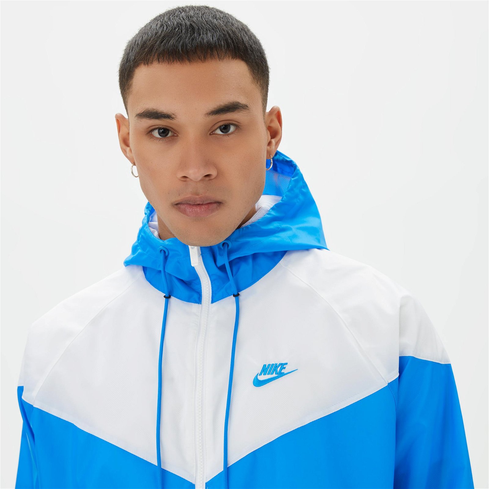 Nike Woven Lnd Windrunner Hooded Erkek Mavi Ceket