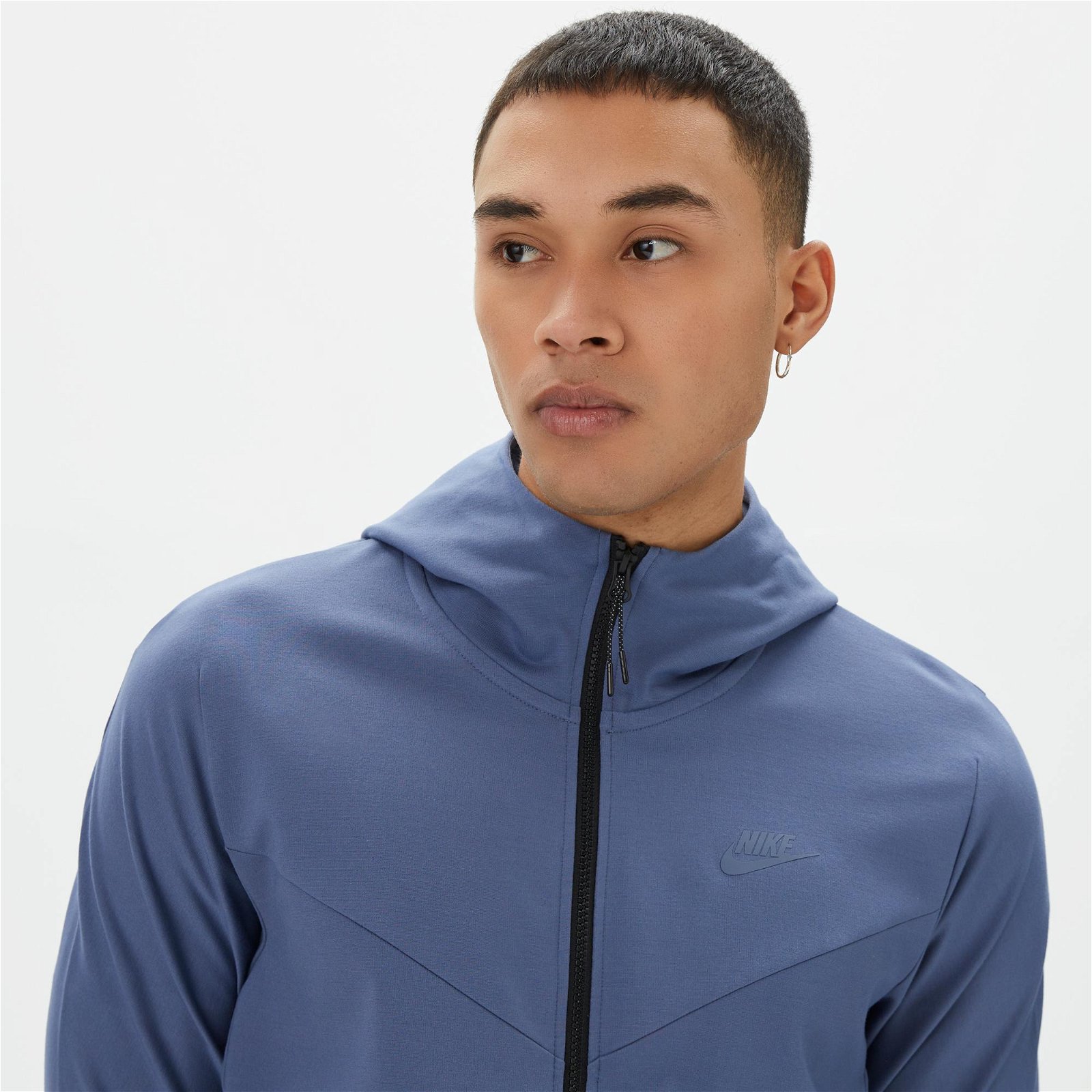 Nike Tech Full Zip Lightweight Erkek Mavi Sweatshirt