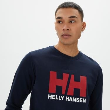  Helly Hansen Logo Crew Erkek Lacivert Sweatshirt