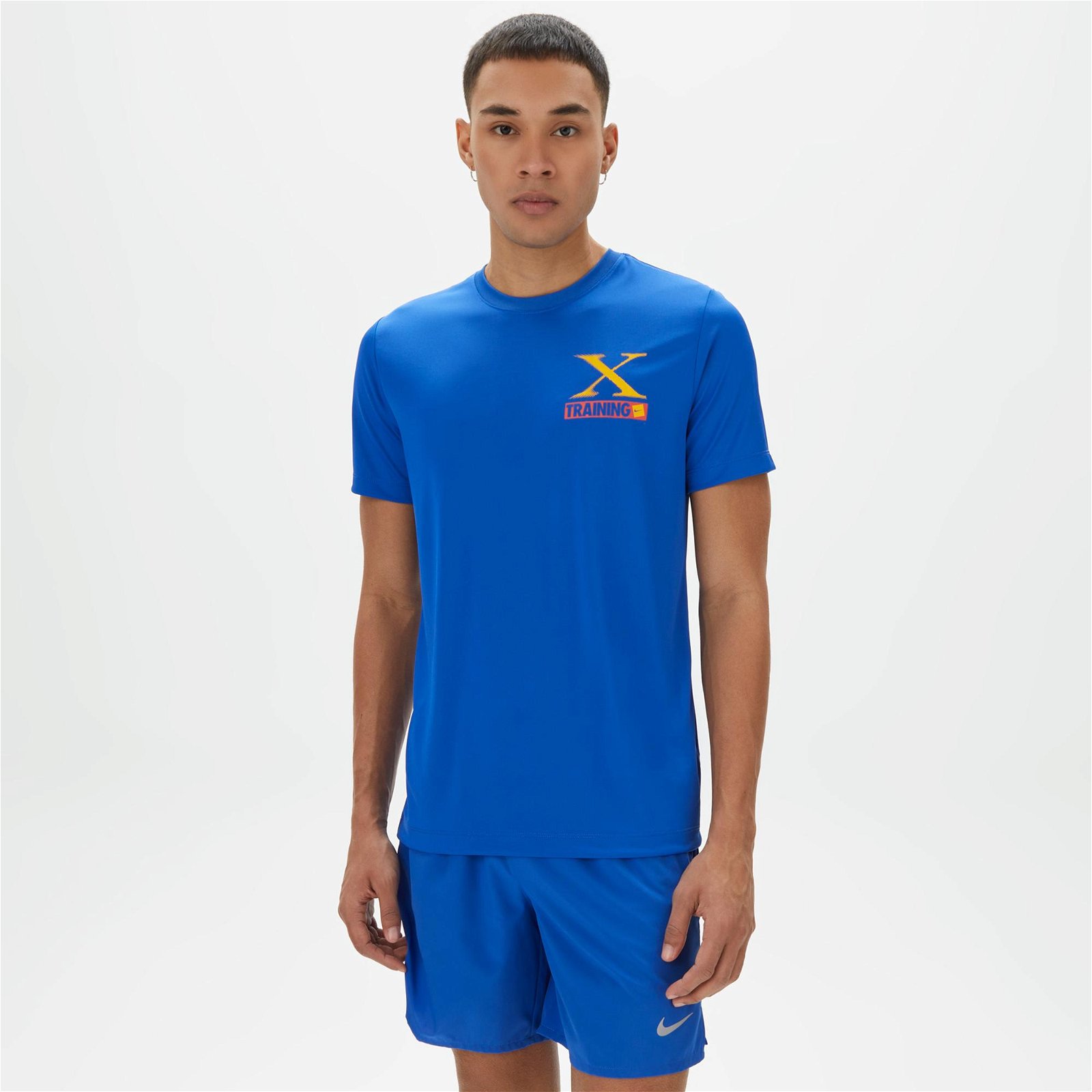 Nike Dri-FIT Cross Erkek Mavi T-Shirt
