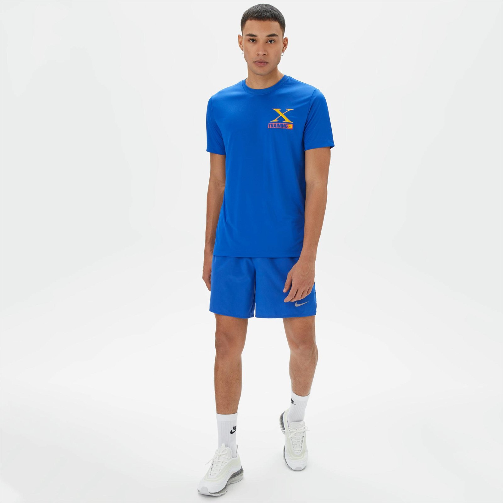 Nike Dri-FIT Cross Erkek Mavi T-Shirt