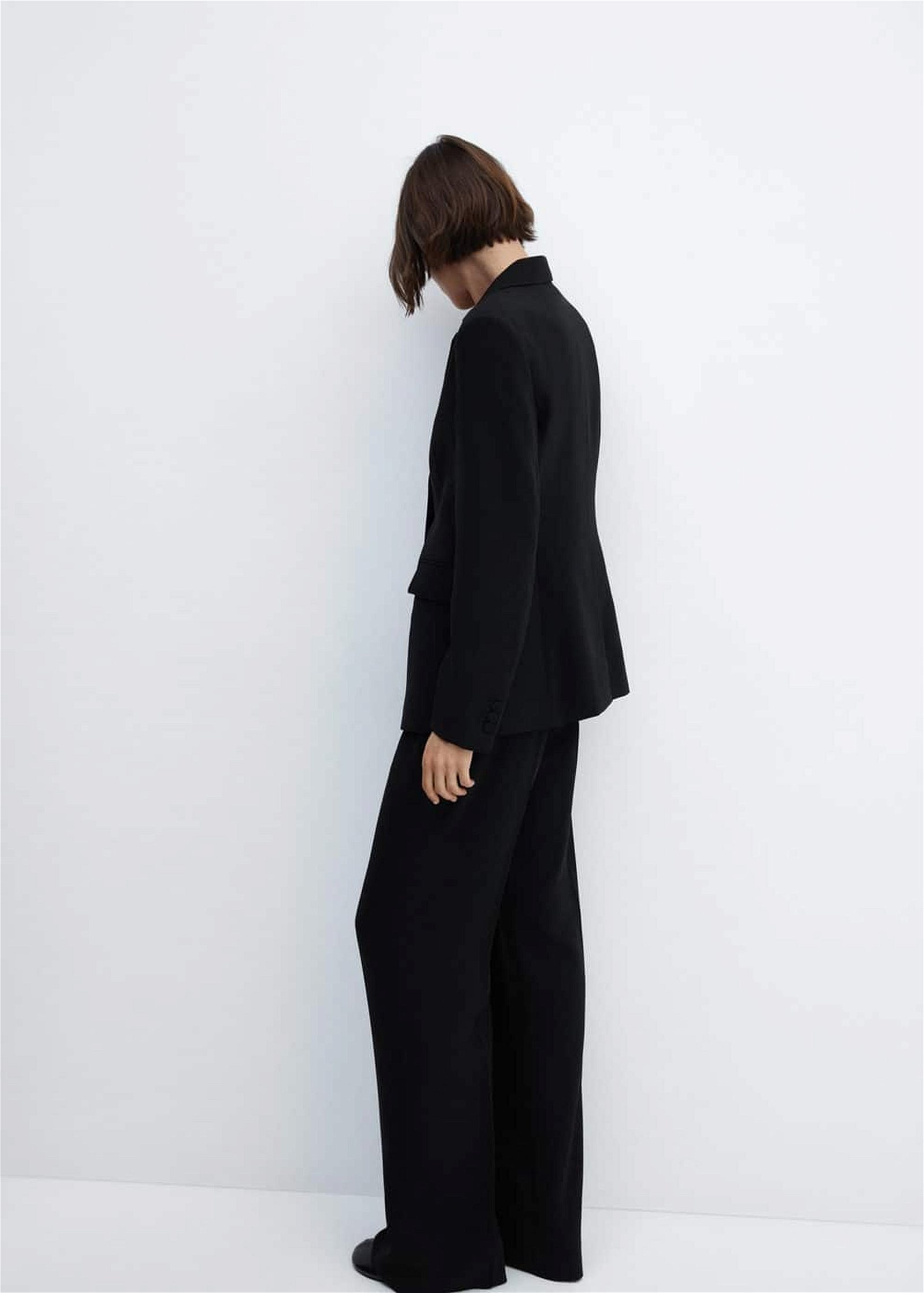 Mango Kadın Düz Kesim Kumaş Blazer Ceket Siyah