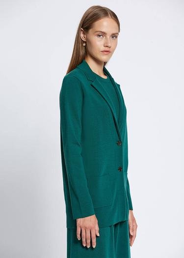  Knitss Extrafıne Merino Yün Yeşil Triko Blazer Ceket