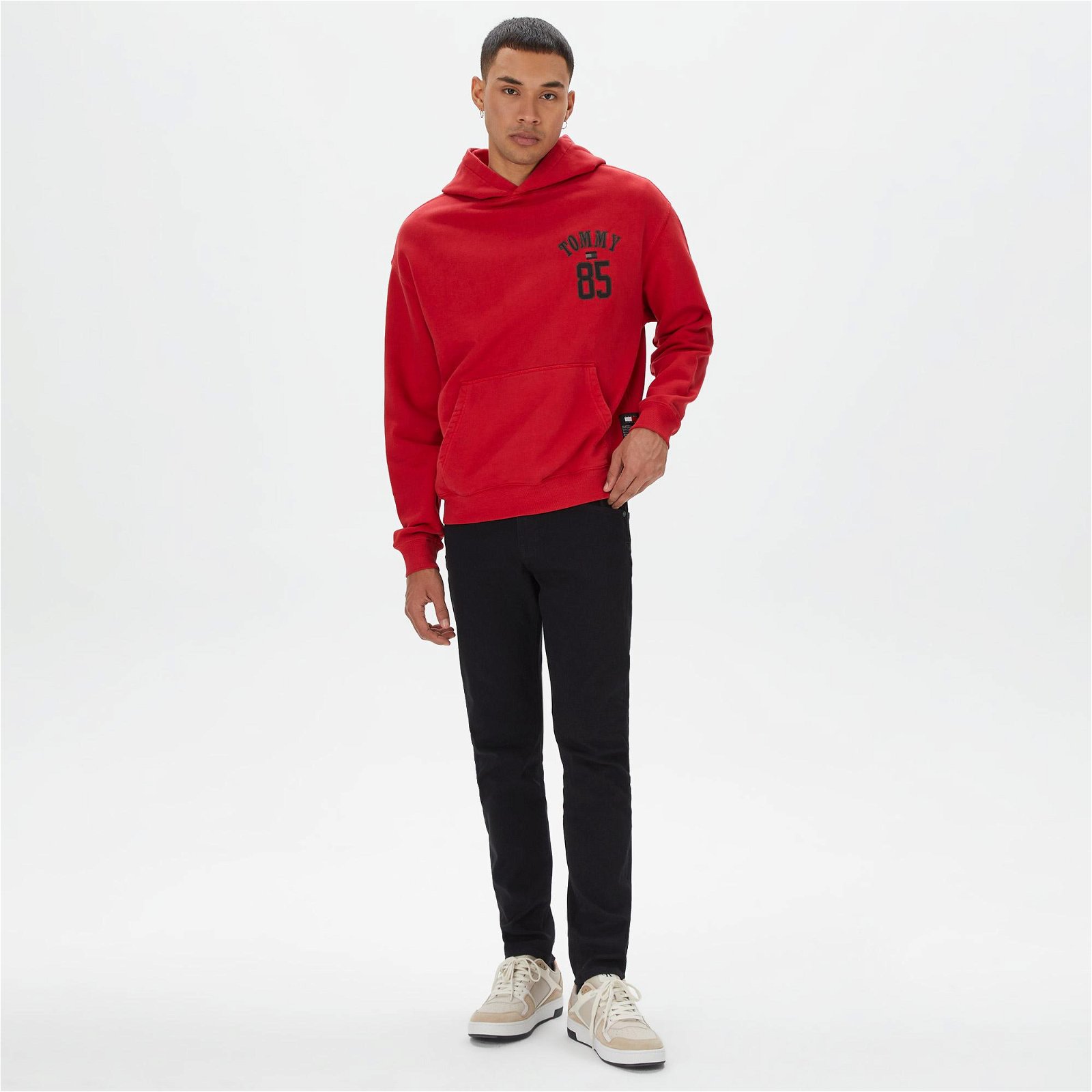 Tommy Jeans Remastered 985 Hoodie Unisex Kırmızı Sweatshirt