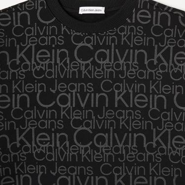  Calvin Klein Jeans Glow In The Dark Aop Crewneck Çocuk Siyah Sweatshirt