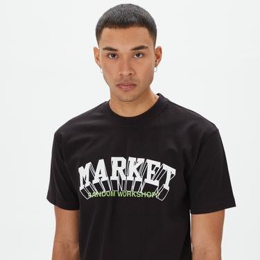  Market Super Market Erkek Siyah T-Shirt