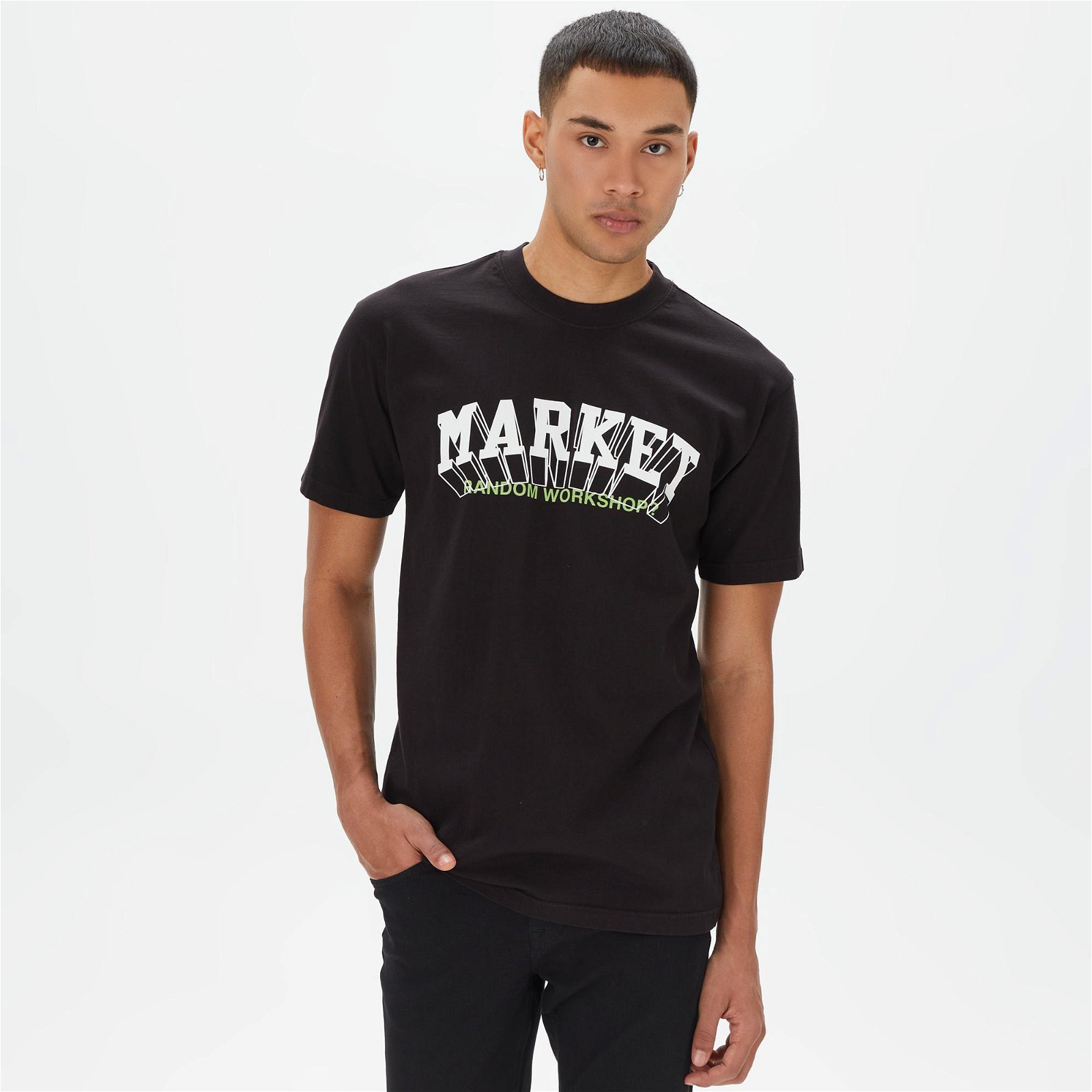 Market Super Market Erkek Siyah T-Shirt