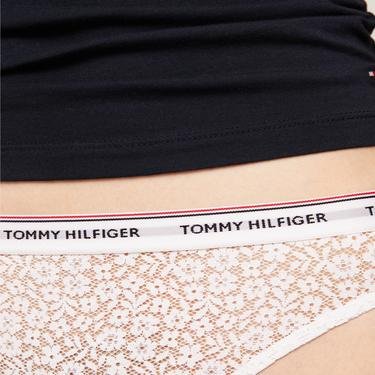  Tommy Hilfiger 3'lü Thong Lace Kadın Siyah Külot