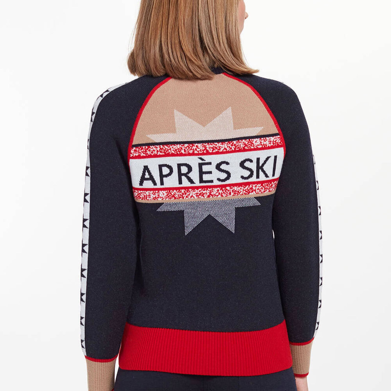 Knitss Yıldız Desenli Boğazlı Extrafıne Merino Triko Hırka