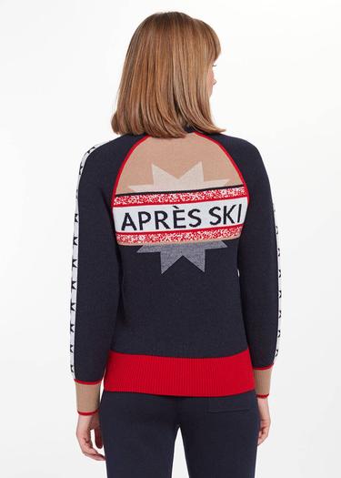  Knitss Yıldız Desenli Boğazlı Extrafıne Merino Triko Hırka
