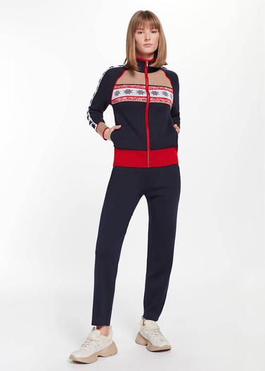  Knitss Yıldız Desenli Boğazlı Extrafıne Merino Triko Hırka