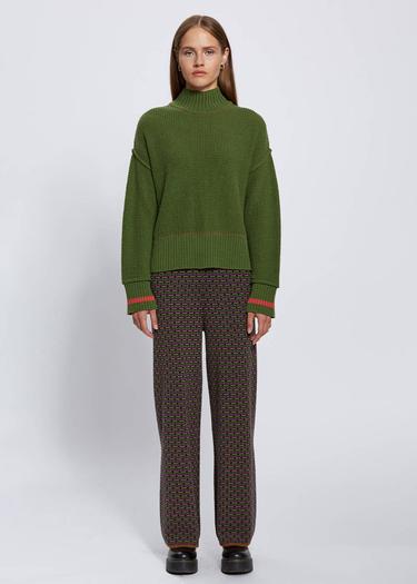  Knitss Oversıze Crop Yeşil Triko