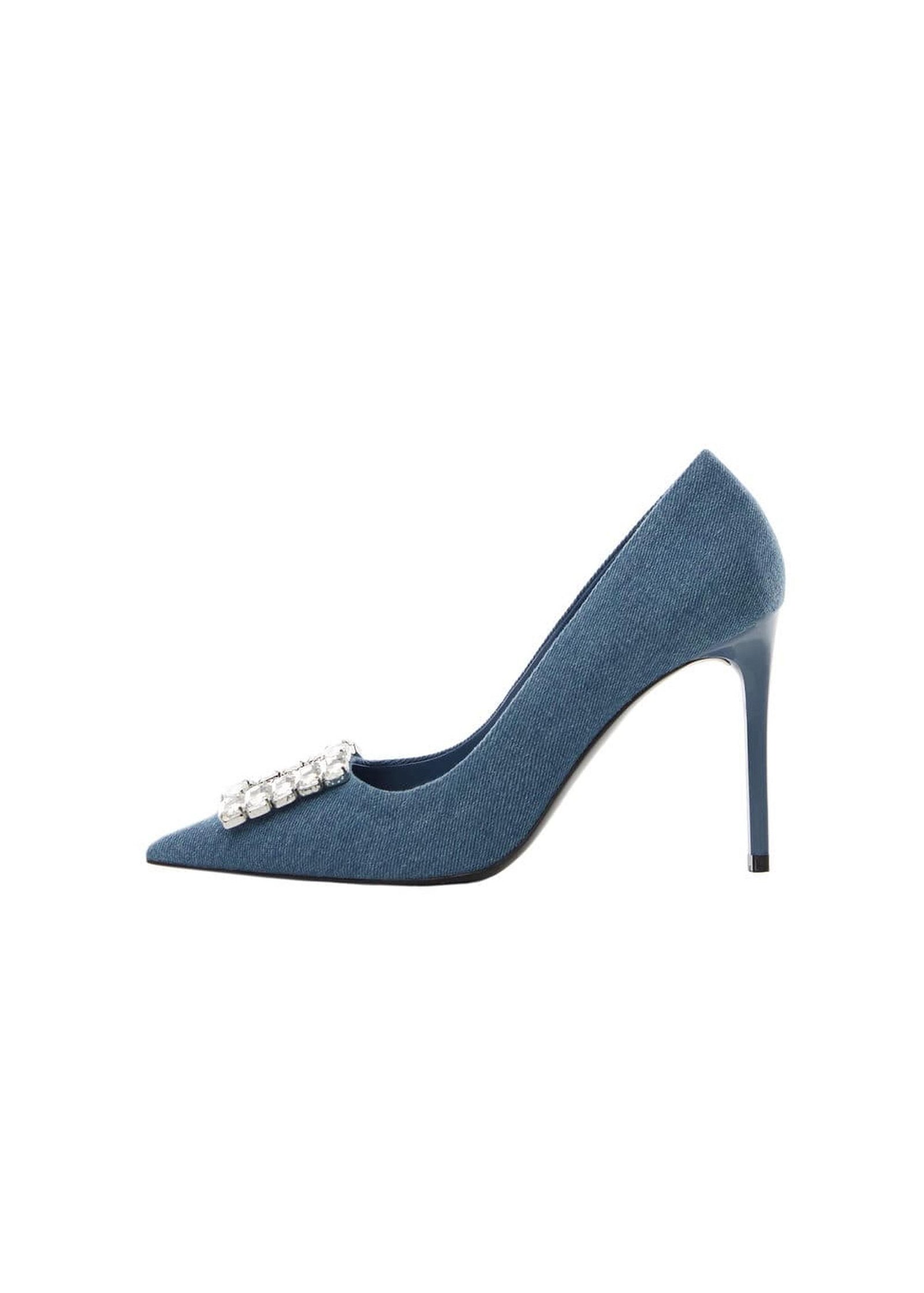 Mango Kadın Taşlı Denim Ayakkabı Donuk Mavi