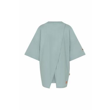  Nasaqu Kadın Zini Süper Oversize Sırtı Yırtmaçlı Aero Mint T-Shirt