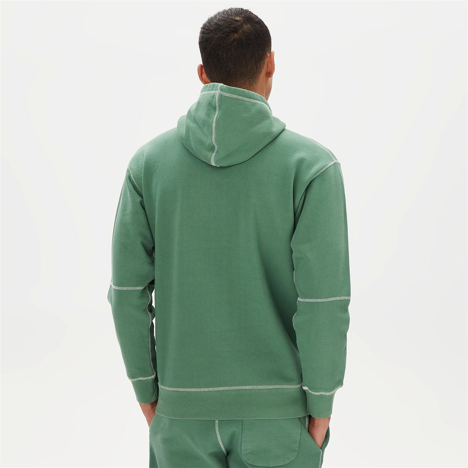 Market Triple Stitch Pullover Hoodie Erkek Yeşil Sweatshirt
