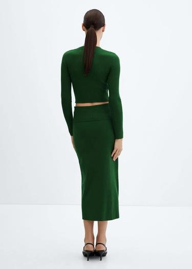  Mango Kadın Uzun Triko Etek Yeşil