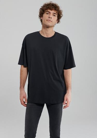  Mavi 2li Oversize Siyah Basic Tişört Seti Oversize / Geniş Kesim 0612162-900