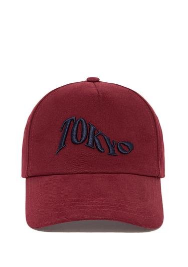  Mavi Tokyo Nakışlı Bordo Şapka 0911275-85347