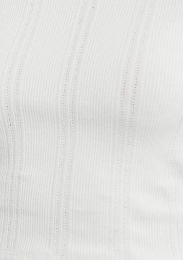  Mavi Uzun Kollu Beyaz Crop Tişört Crop / Kısa Kesim 1612158-70057