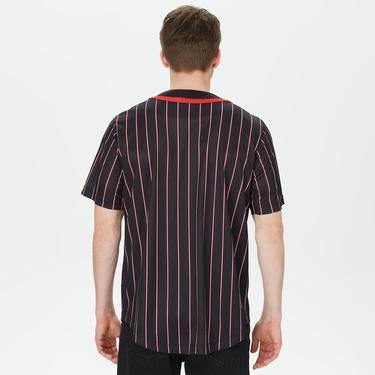  Karl Kani Serif Pinstripe Baseball Erkek Siyah/Kırmızı/Beyaz Gömlek