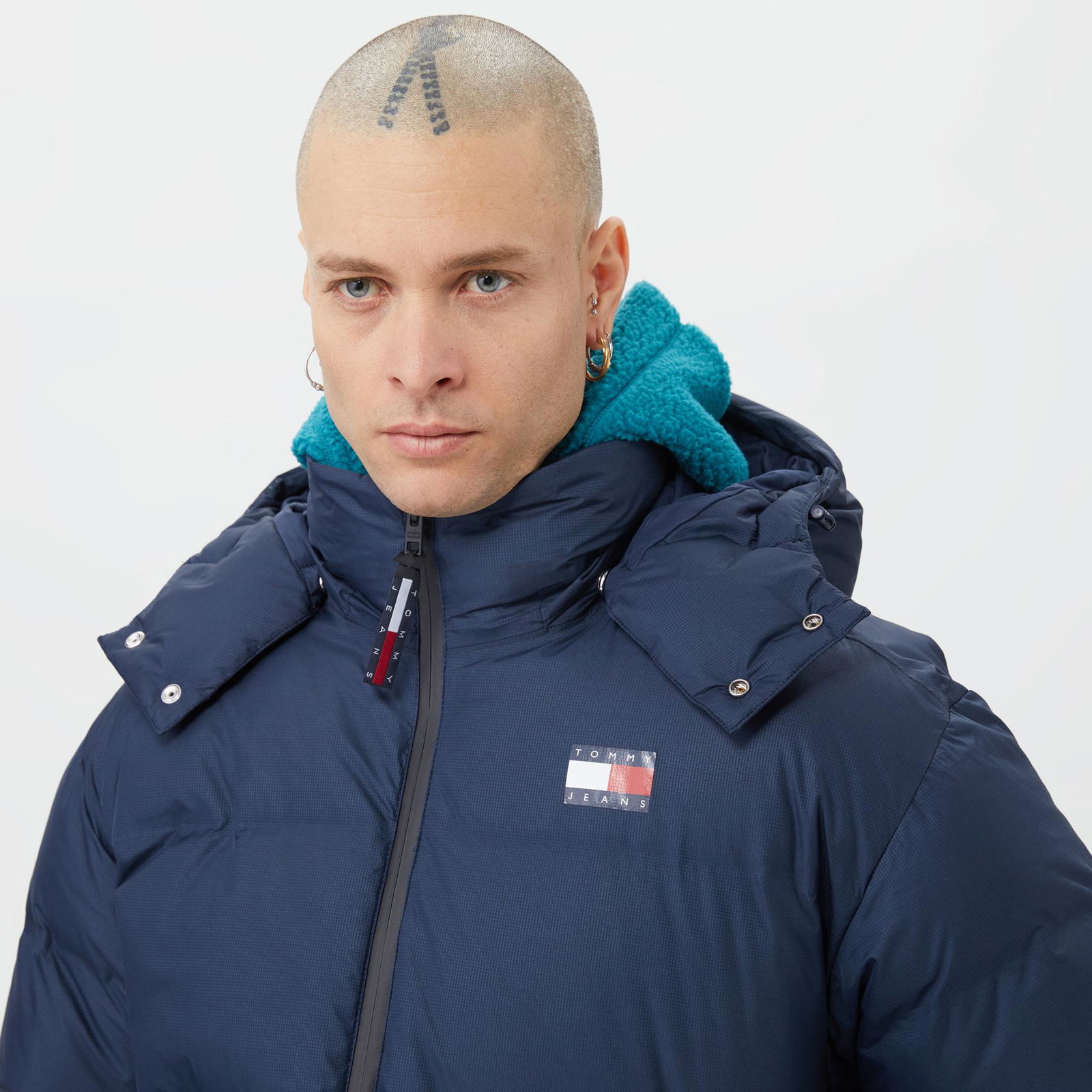 Tommy Jeans Alaska Protect Puffer Erkek Lacivert Mont