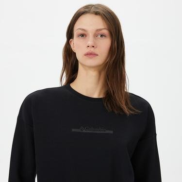  Columbia Bar Split Crop Kadın Siyah Sweatshirt