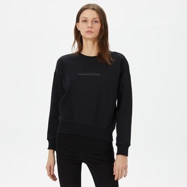  Columbia Bar Split Crop Kadın Siyah Sweatshirt