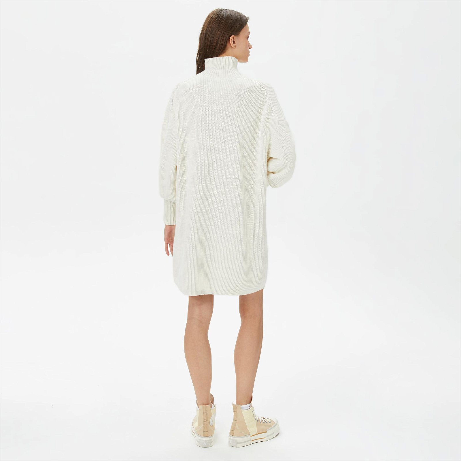 Calvin Klein Jeans Woven Label Loose Kadın Beyaz Elbise