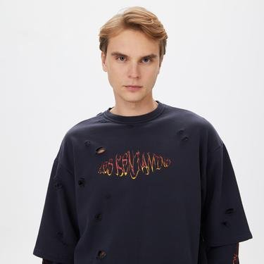  Les Benjamins Long Leeve 005 Unisex Lacivert Uzun Kollu T-Shirt