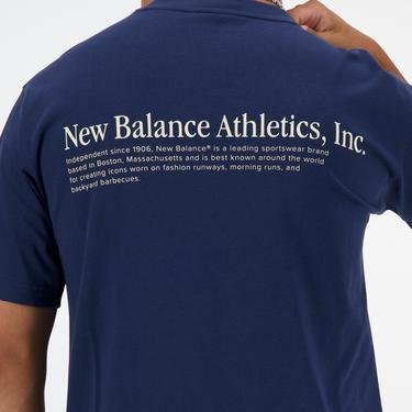  New Balance Athletics Flocked Relaxed Erkek Lacivert T-Shirt