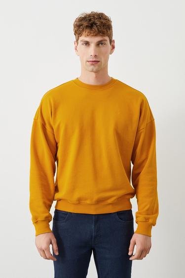  Ra Denim Erkek Turuncu Crop Oversize Ziggy Sweatshirt