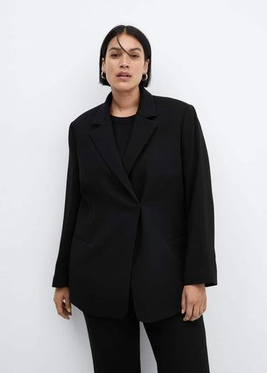  Mango Kadın Kemerli Blazer Ceket Siyah