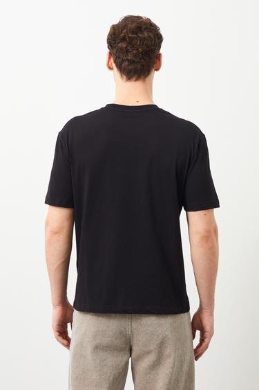  Ra Denim Erkek Siyah Regular Fit Perus T-shirt