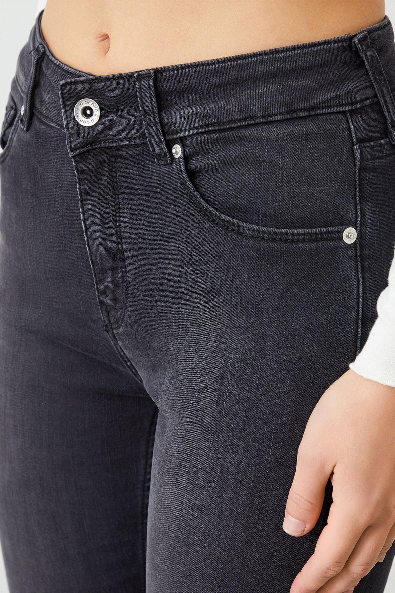 Ra Denim Kadın Füme Yüksek Bel Skinny Fit Sıra Jean Pantolon