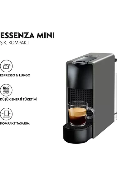  Nespresso C35 Grey Essenza Mini Bundle Kahve Makinesi  + Süt Köpürtücüsü