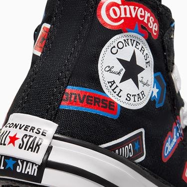  Converse Chuck Taylor All Star Easy On Stickers Çocuk Siyah Sneaker