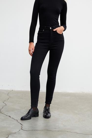  Vatkalı Kadın 80`S Skinny Jeans Siyah
