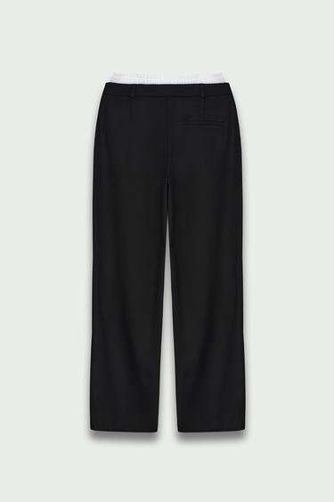  Vatkalı Kadın Kontrast Boxer Pantolon - Limited Edition Siyah