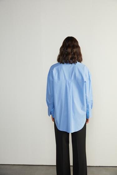  Vatkalı Kadın Oxford Gömlek Mavi Mavi