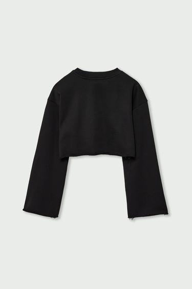  Vatkalı Kadın Crop Sweatshirt - Vatkalı Generation Siyah