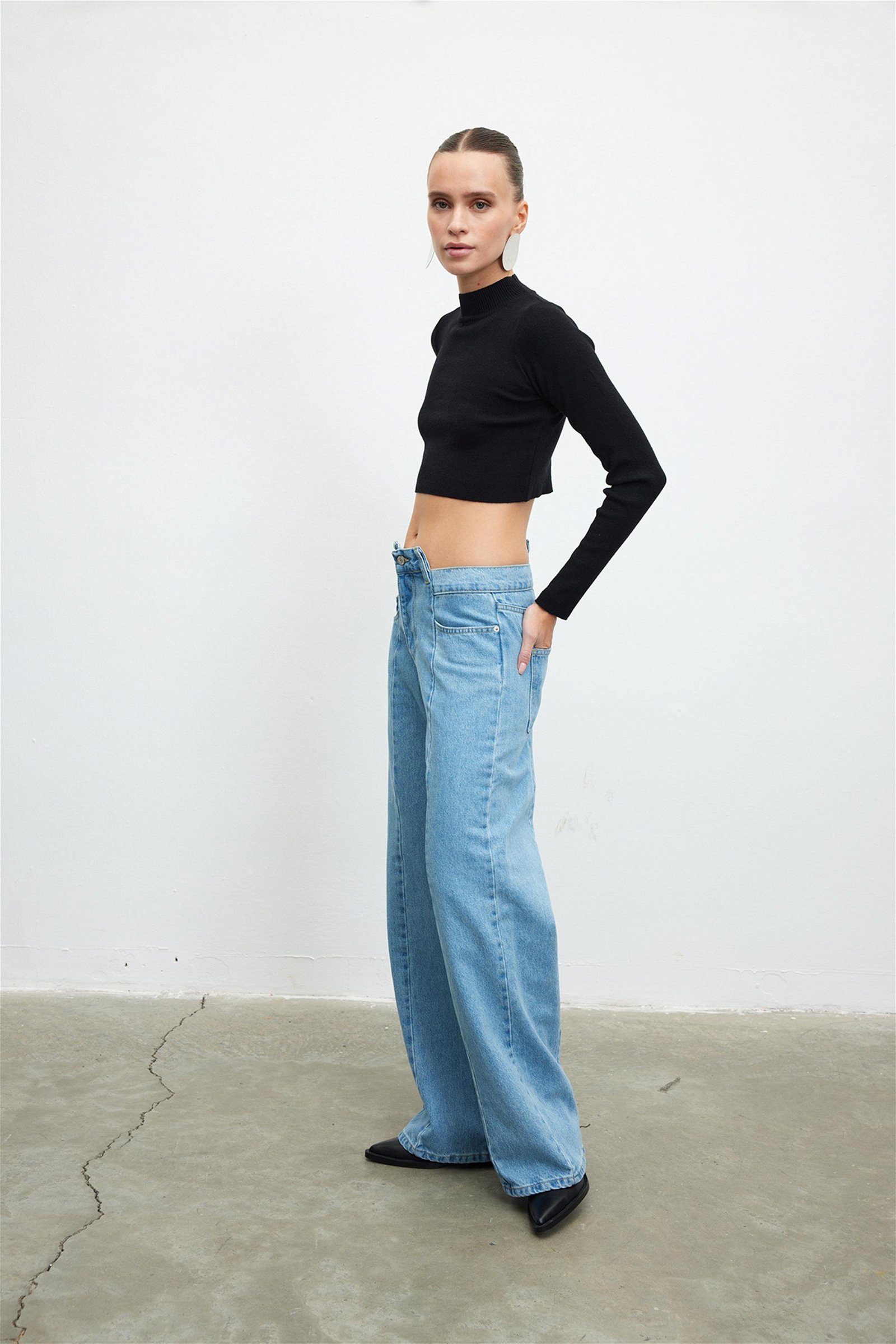 Vatkalı Kadın Design Waist Straight Jean - Vatkalı Generation Mavi