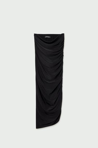  Vatkalı Kadın Limited Edition Drapeli Elbise Siyah Siyah