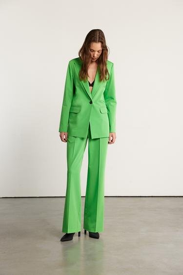  Vatkalı Kadın Full Length Pantolon Yeşil Yeşil