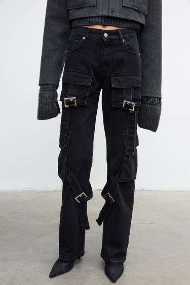  Vatkalı Kadın Vatkalı Generation Kargo Jean - Limited Edition Siyah
